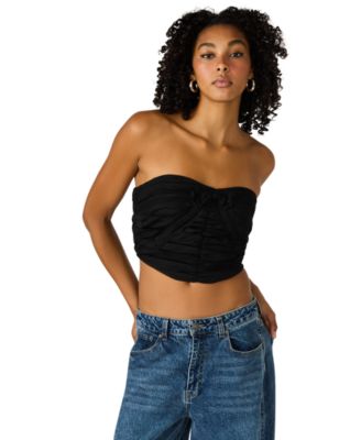 Steve Madden - Women's Tulle Ruched Strapless Tube Top