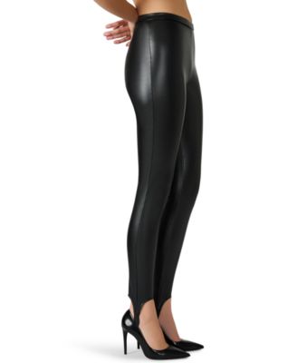 Women's Faux Leather Skinny Fit Stirrup Pants