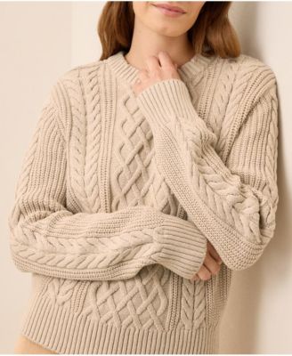 Women's Cable Knit Crew Sweater