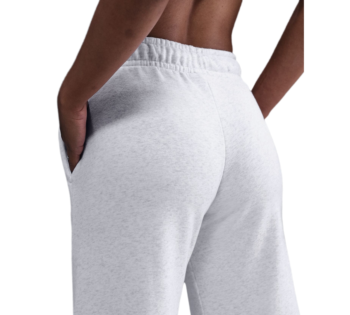 Nike Women's Club Fleece Mid-rise Wide-leg Pants In White
