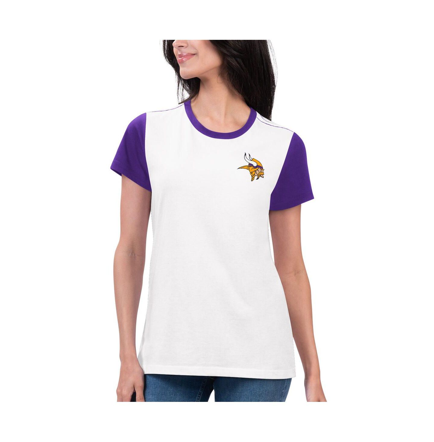 Женская футболка G-III 4Her by Carl Banks White/Purple Minnesota Vikings Fashion Illustration — фото 1
