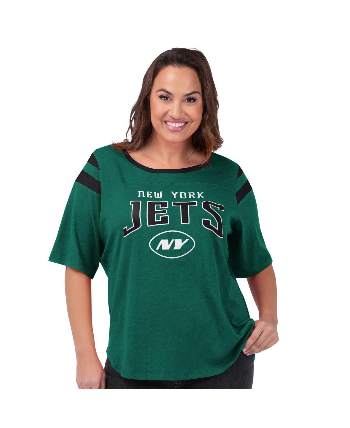 G-iii 4her By Carl Banks Women's Green New York Jets Plus Size Linebacker T-shirt In Green