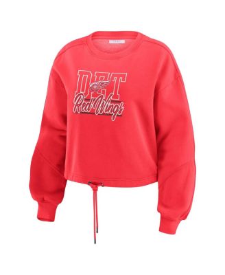 Women's 2-Piece Red Detroit Red Wings Washed Fleece Sweatshirt and Shorts Lounge Set