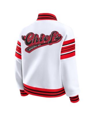 Women's White Kansas City Chiefs Full-Snap Fleece Sweatshirt Jacket