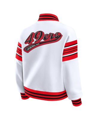 Women's White San Francisco 49ers Full-Snap Fleece Sweatshirt Jacket