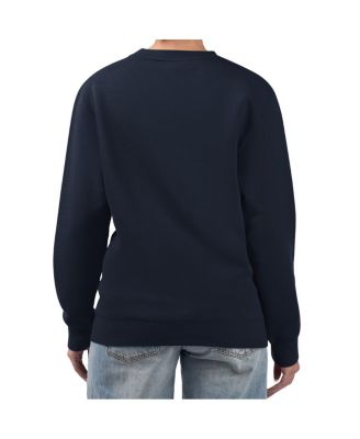 Women's Navy Oklahoma City Thunder Collage Team Graphic Fleece Pullover Sweatshirt