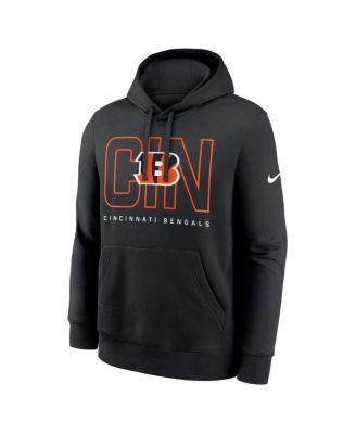 Men's Black Cincinnati Bengals Busted Play Club Fleece Pullover Hoodie