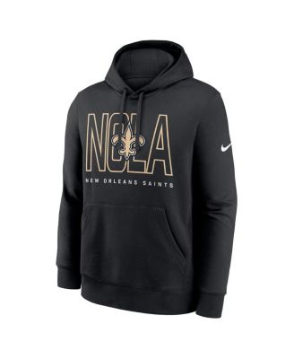 Men's Black New Orleans Saints Busted Play Club Fleece Pullover Hoodie
