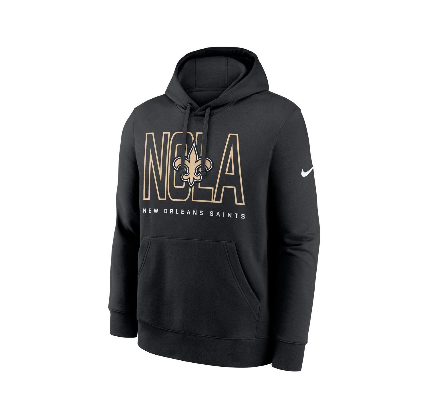 Men's Black New Orleans Saints Busted Play Club Fleece Pullover Hoodie
