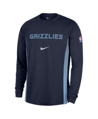 Men's Navy Memphis Grizzlies 2025/26 Authentic Pre-Game Legend Dri-FIT Long Sleeve Shooting T-Shirt