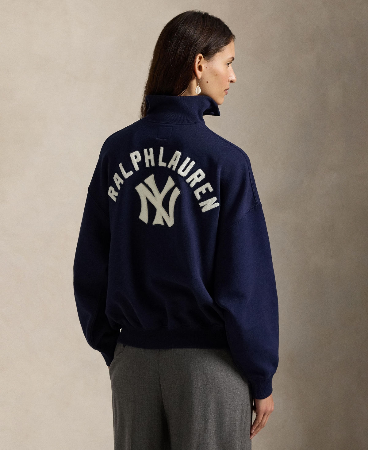 Polo Ralph Lauren Women's Vintage-Inspired Yankees Long Sleeve Pull-On Sweatshirt