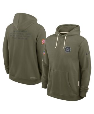 Nike - Men's Olive Dallas Cowboys Big Tall 2025 Salute to Service Sideline Dominant Force Dri-FIT Hoodie