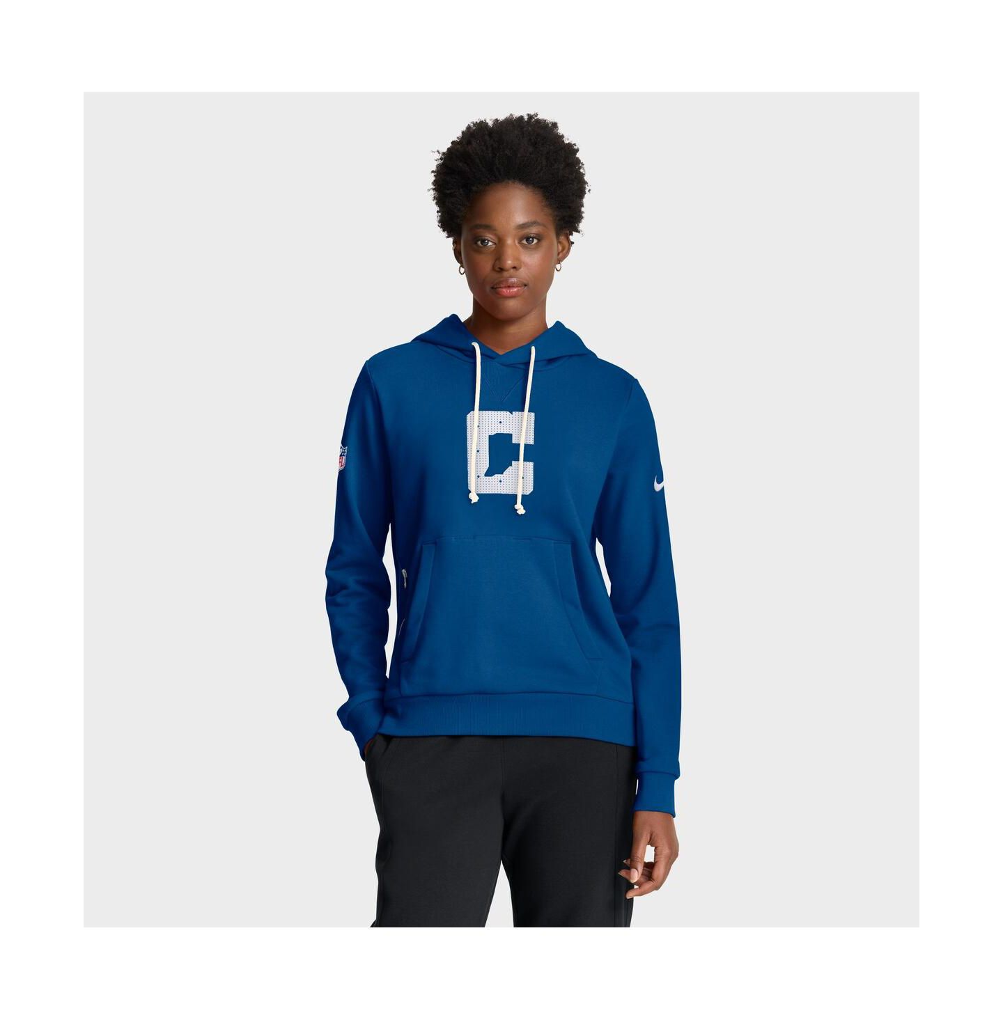 Женское худи Nike Royal Indianapolis Colts Sideline Standard Issue Initial Home Dri-FIT — фото 1
