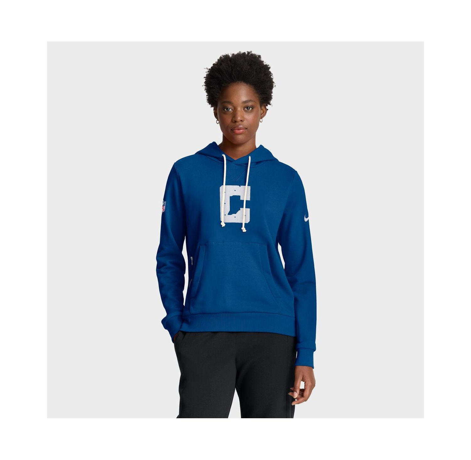 Women's Royal Indianapolis Colts Sideline Standard Issue Initial Home Dri-FIT Hoodie
