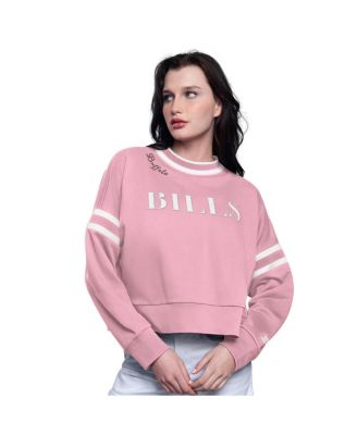 Starter - Women's Pink Buffalo Bills Power Play Cropped Pullover Sweatshirt