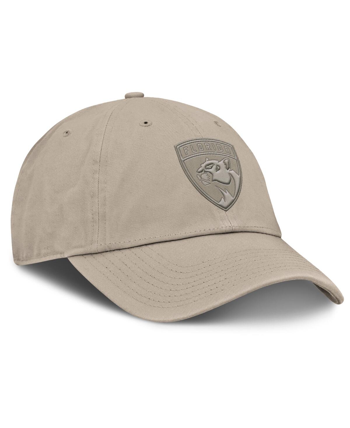 Fanatics Men's Tan Florida Panthers Authentic Pro Road Adjustable Hat In Neutral