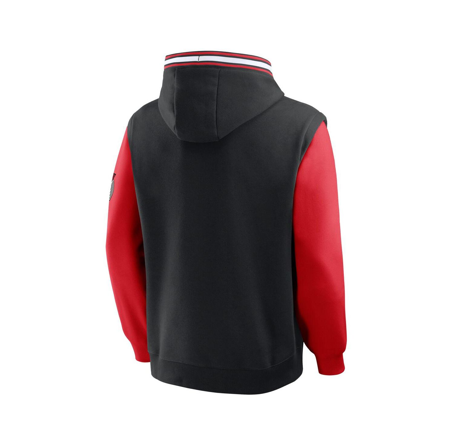 Men's Black/Red Portland Trail Blazers Half Court Shot Clock Fastbreak Hoodie