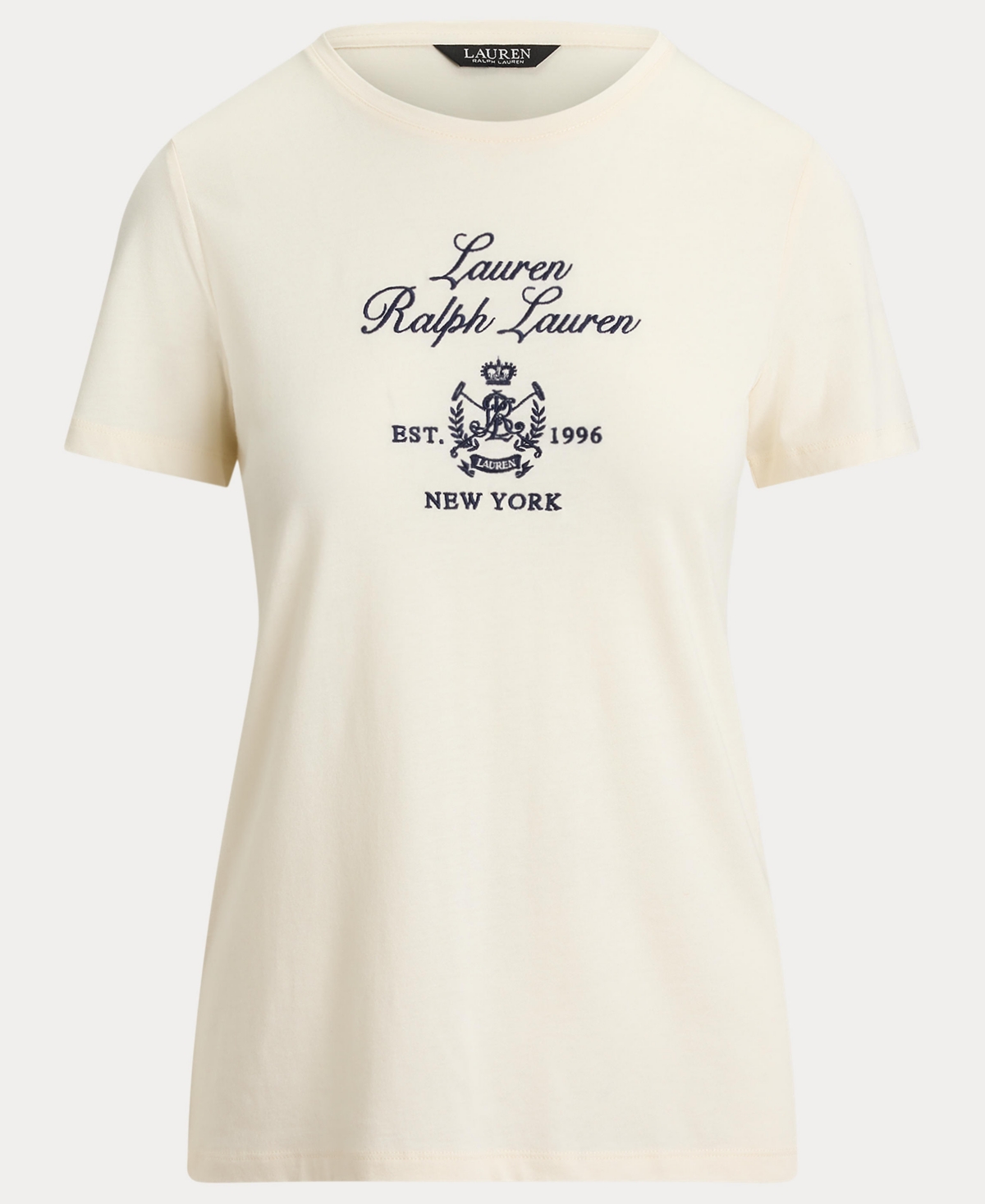 Lauren Ralph Women's Katlin Embroidered Crest Short Sleeve T-Shirt