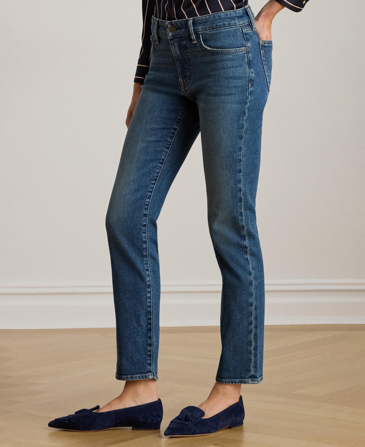 Lauren Ralph Women's Mid-Rise Straight Ankle Jeans