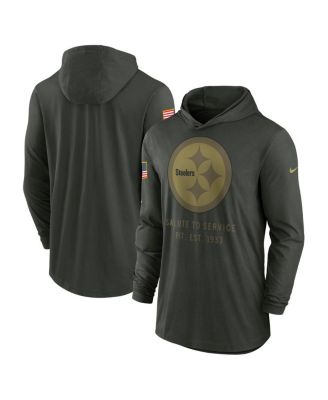 Nike - Men's Forest Green Pittsburgh Steelers 2025 Salute to Service Sideline Dri-FIT Lightweight Hooded Pullover
