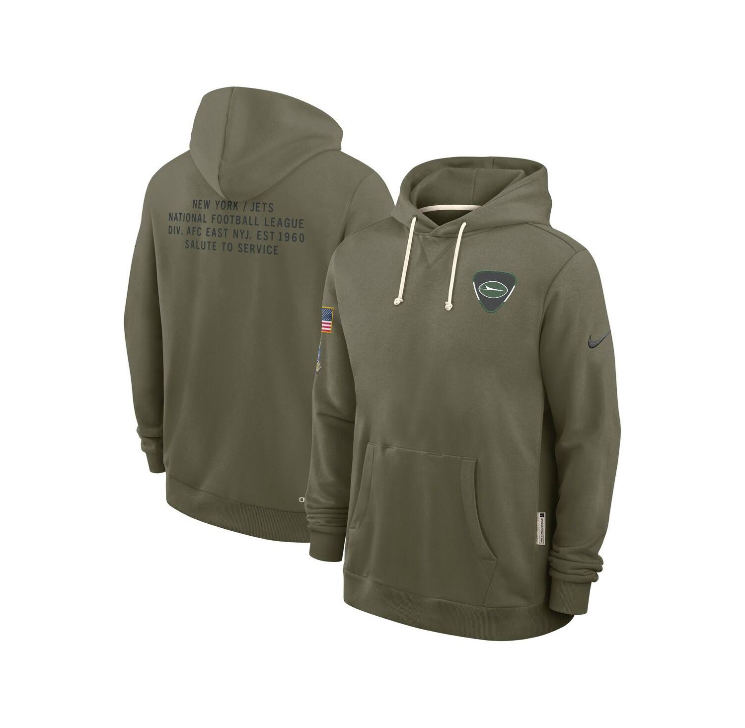 Men's Olive New York Jets 2025 Salute to Service Sideline Standard Issue Dri-FIT Hoodie