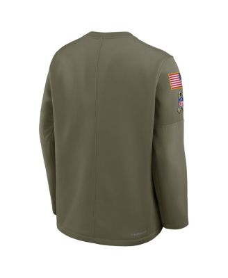 Men's Olive Buffalo Bills 2025 Salute to Service Sideline Coaches Therma-FIT Long Sleeve T-Shirt