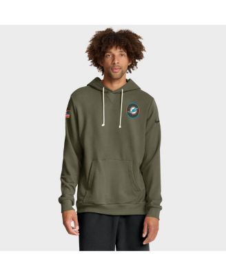 Nike - Men's Olive Miami Dolphins Big Tall 2025 Salute to Service Sideline Dominant Force Dri-FIT Hoodie