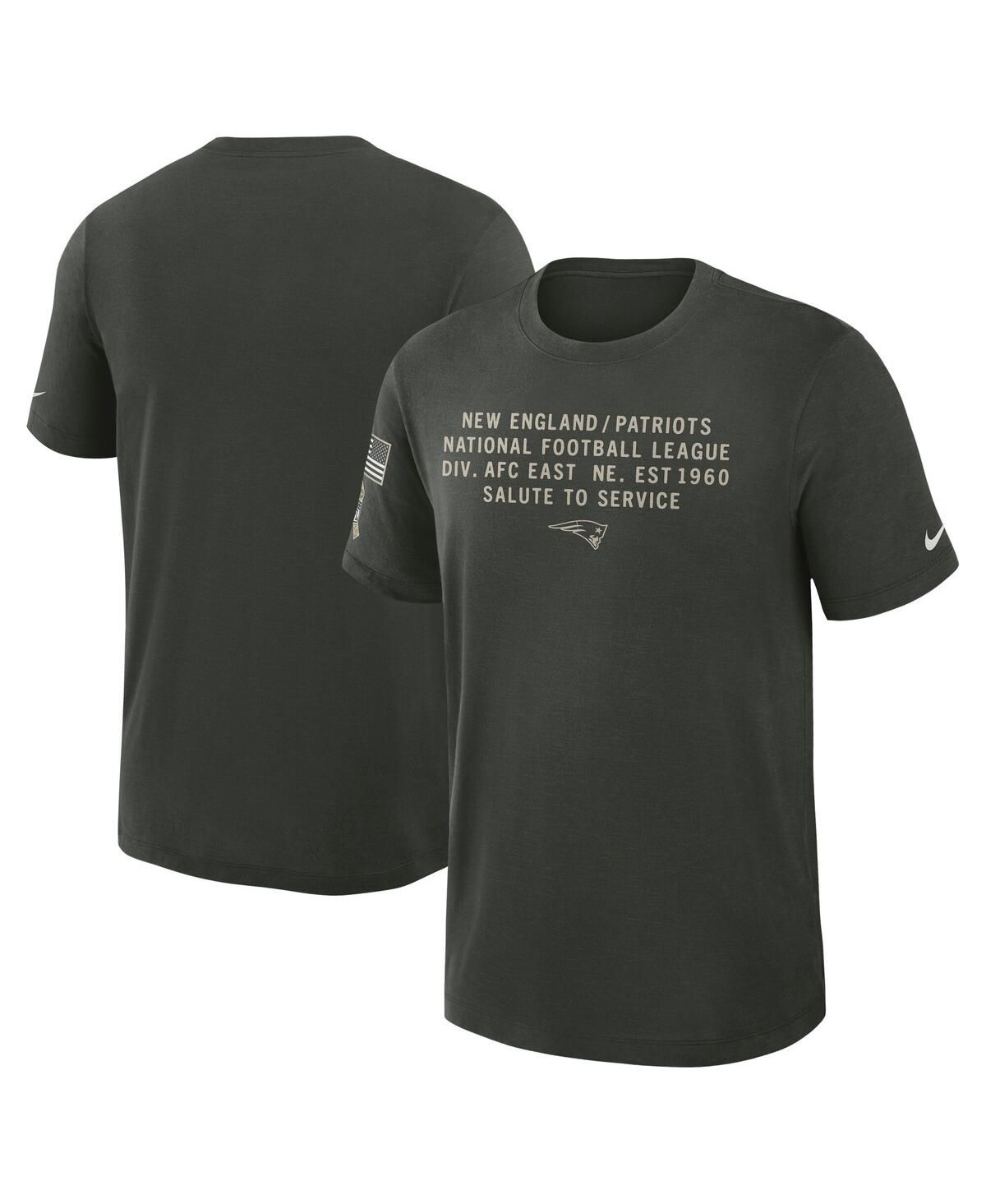 Мужская темно-зеленая футболка New England Patriots 2025 Salute to Service Sideline Slub Dri-FIT