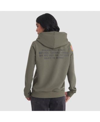 Women's Olive Philadelphia Eagles 2025 Salute to Service Sideline Standard Issue Dri-FIT Hoodie