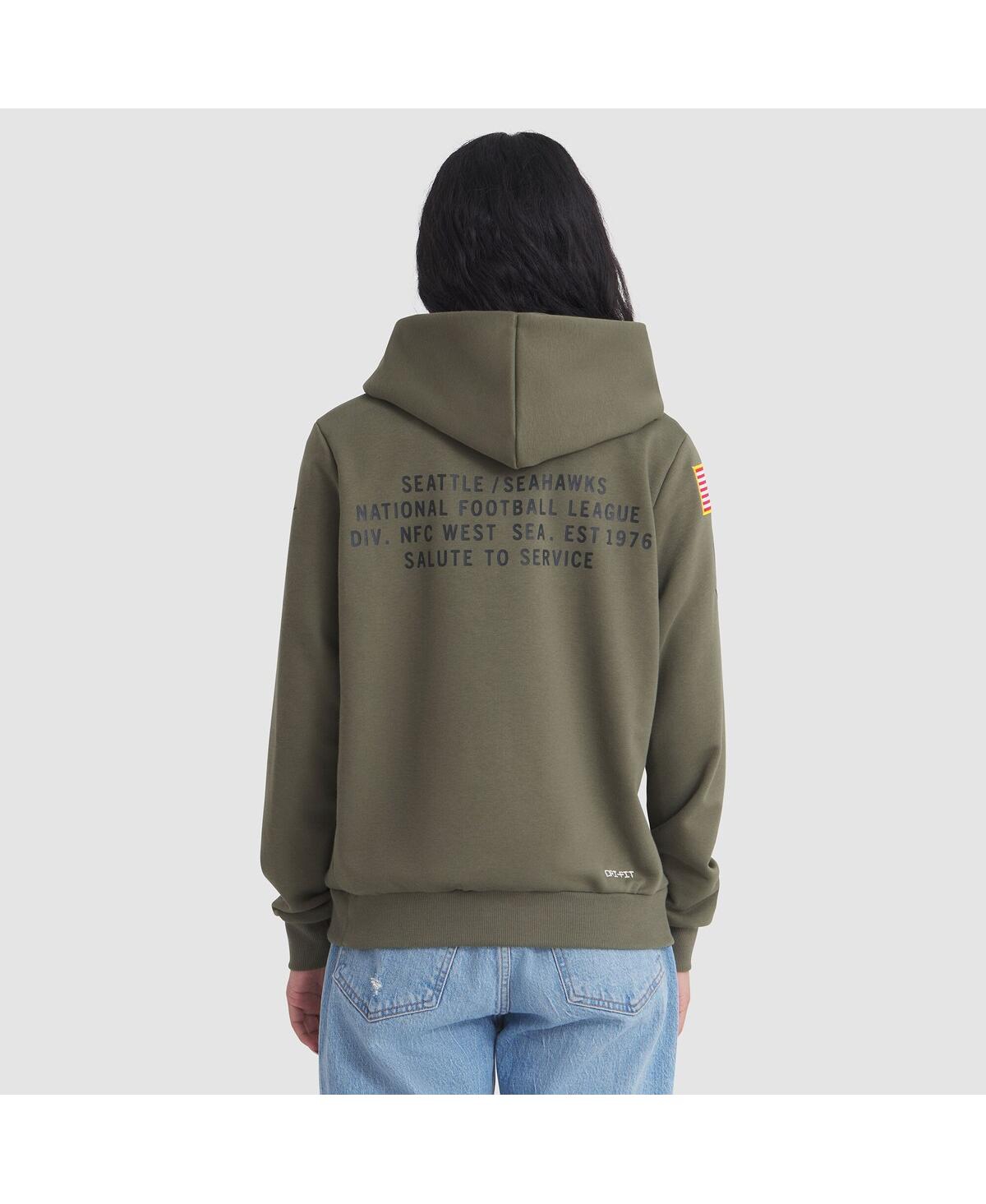 Nike Women's Olive Seattle Seahawks 2025 Salute to Service Sideline Standard Issue Dri-fit Hoodie