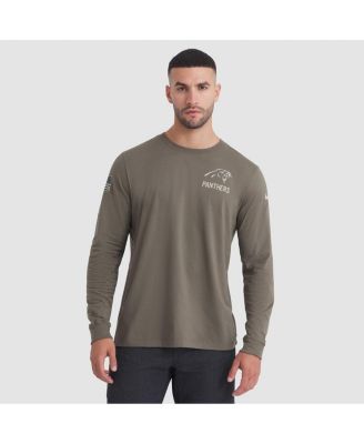 Nike - Men's Olive Carolina Panthers 2025 Salute to Service Sideline Long Sleeve T-Shirt