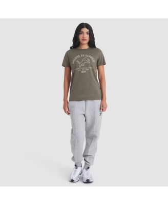 Women's Olive Detroit Lions 2025 Salute to Service Sideline T-Shirt