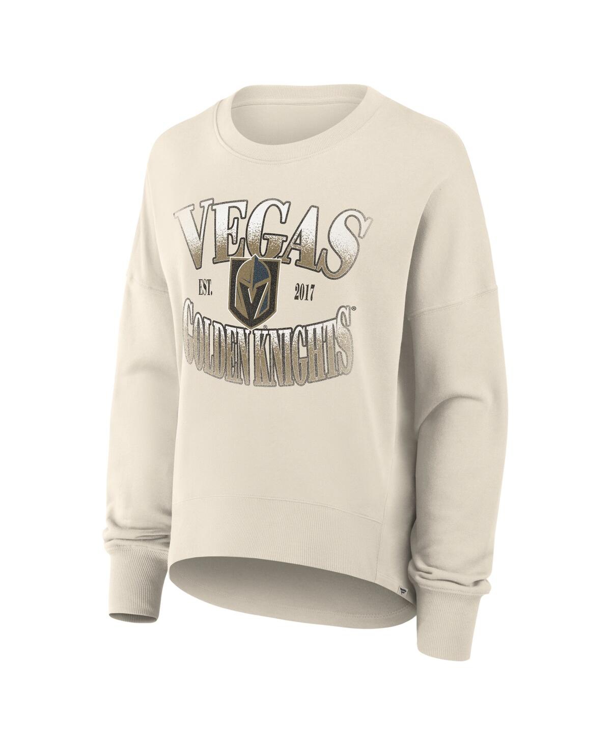 Fanatics Women's Cream Vegas Golden Knights Oversized Slice Pullover Sweatshirt In Neutral