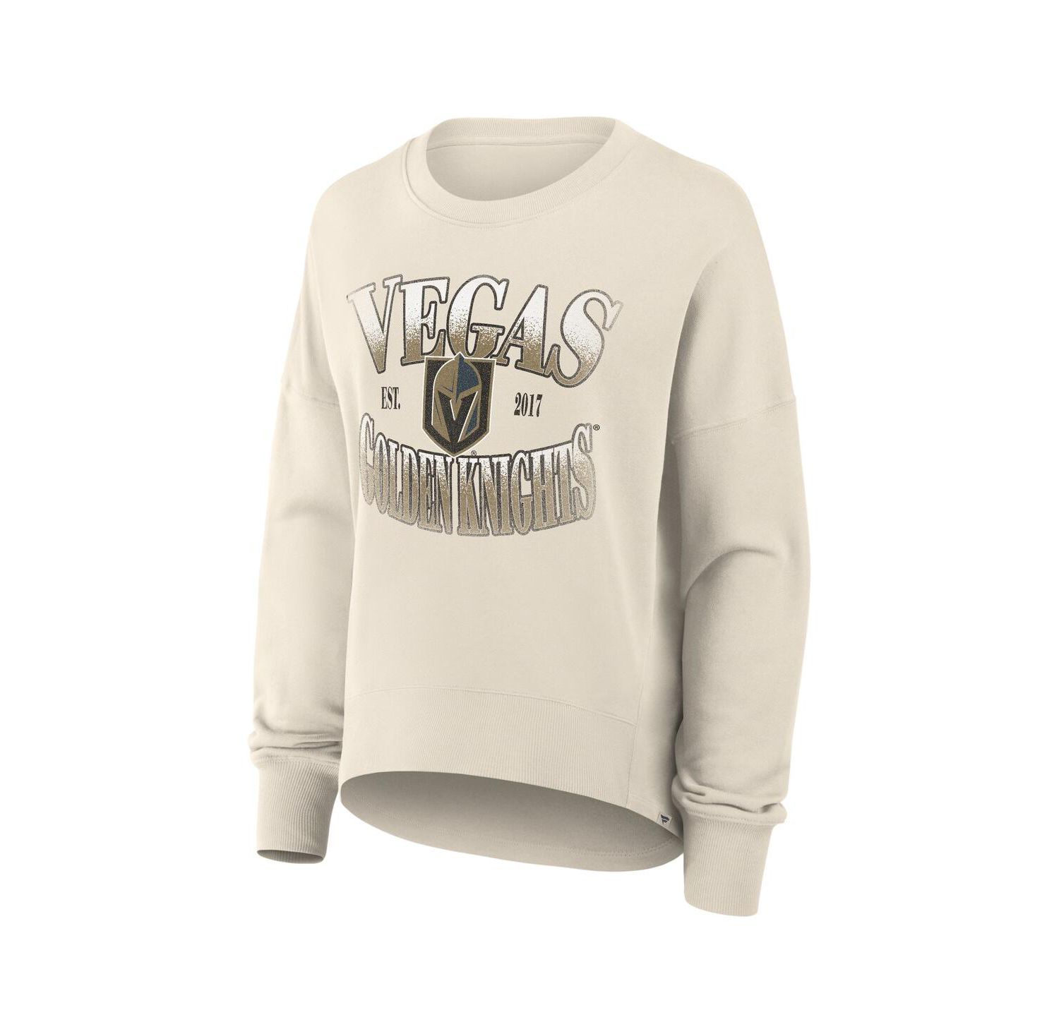Women's Cream Vegas Golden Knights Oversized Slice Pullover Sweatshirt