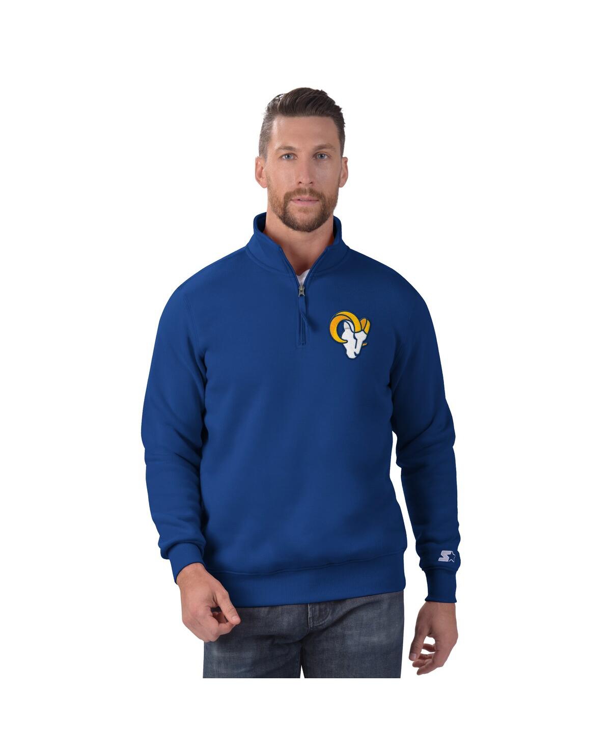Starter Men's Royal Los Angeles Rams Classic Quarter-Zip Pullover Sweatshirt