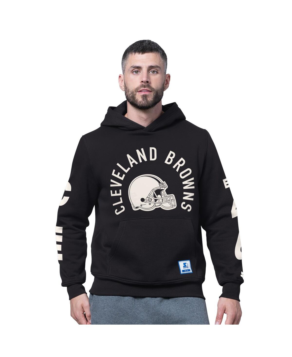 Starter Men's Black Cleveland Browns Handoff Fleece Hoodie Sweatshirt