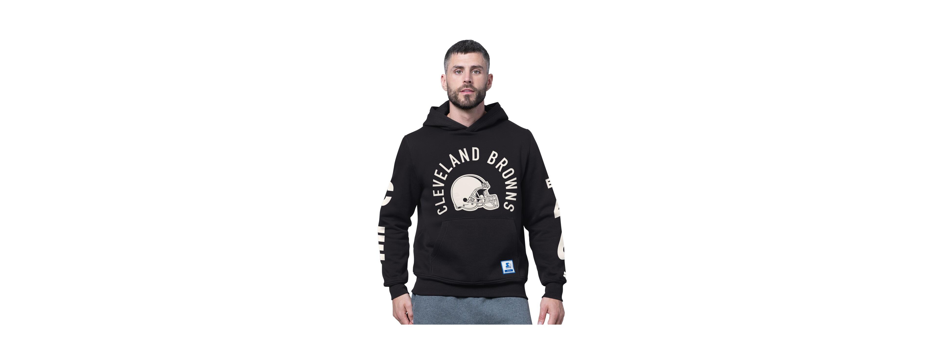 Starter Men's Black Cleveland Browns Handoff Fleece Hoodie Sweatshirt
