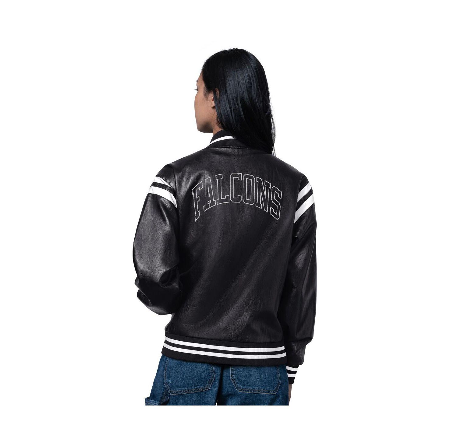 Women's Black Atlanta Falcons High Heat Full-Snap Varsity Jacket