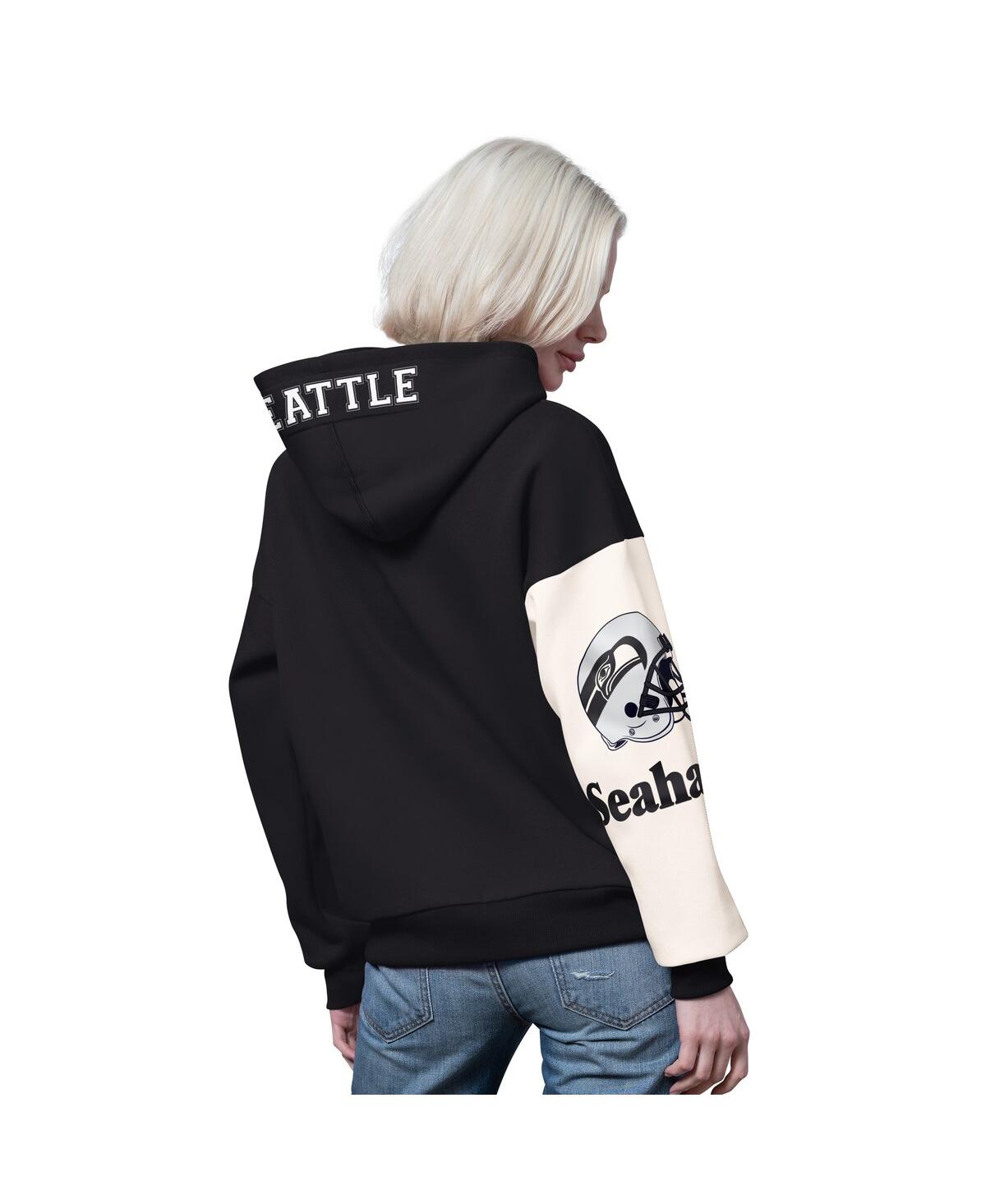 Starter Women's Black Seattle Seahawks 4th Down Full-zip Hoodie In Black