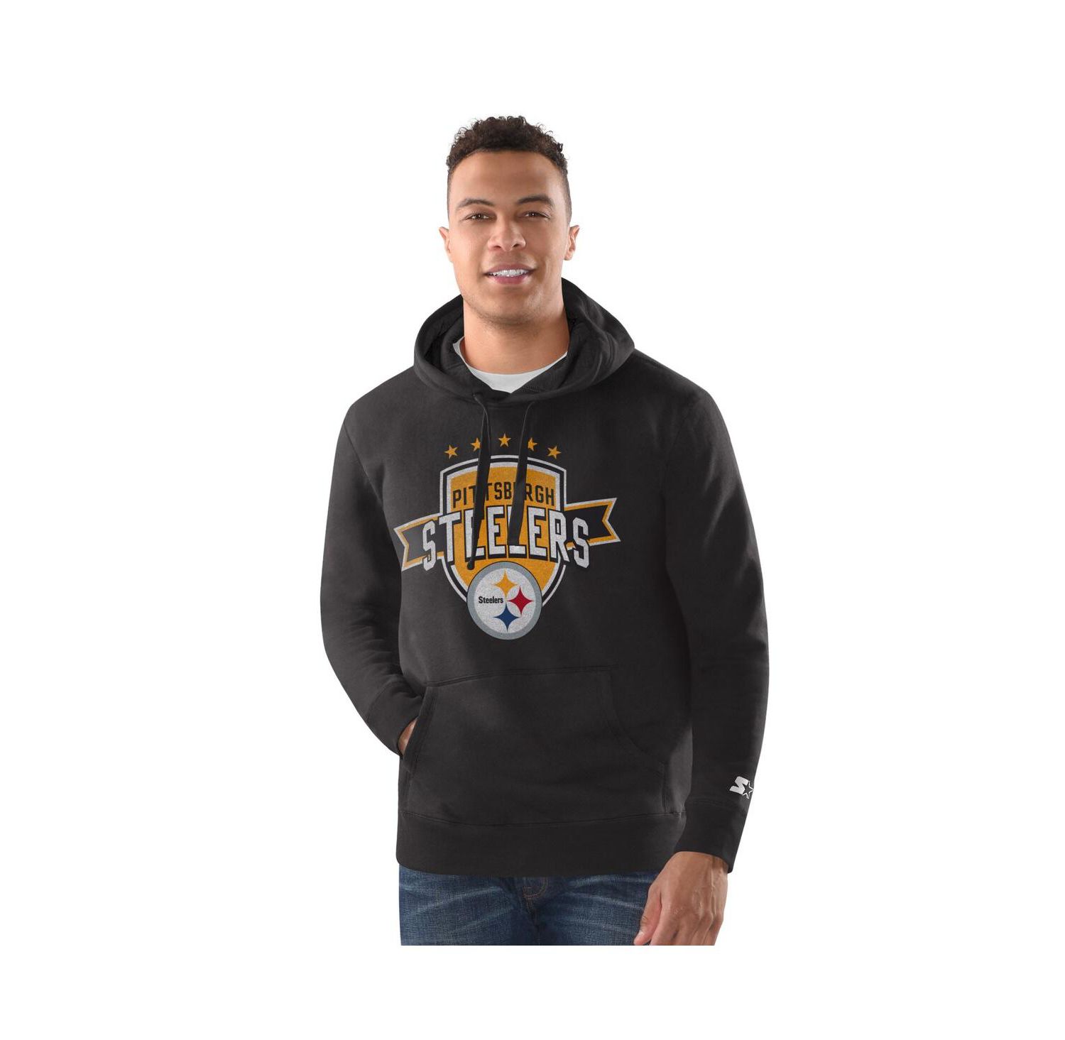 Men's Black Pittsburgh Steelers Pullover Hoodie