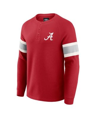 Darius Rucker Collection by Men's Crimson Alabama Crimson Tide Waffle-Knit Raglan Long Sleeve Henley T-Shirt