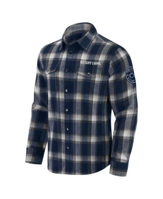 Darius Rucker Collection by Men's Navy Penn State Nittany Lions Team Flannel Plaid Full-Snap Shirt