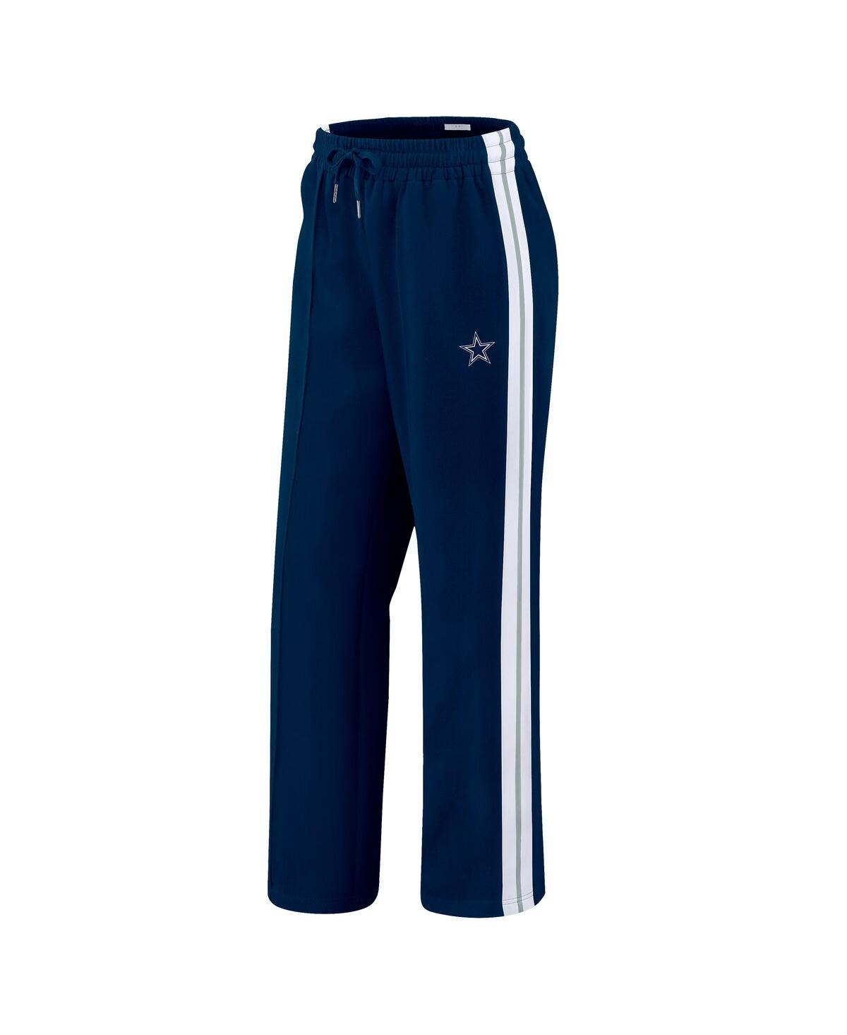 Wear By Erin Andrews Women's Navy Dallas Cowboys Color-block Straight Leg Pants In Blue