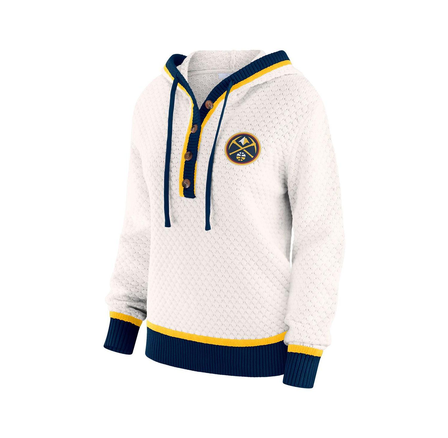 Women's White Denver Nuggets Plus Size Hoodie Sweater