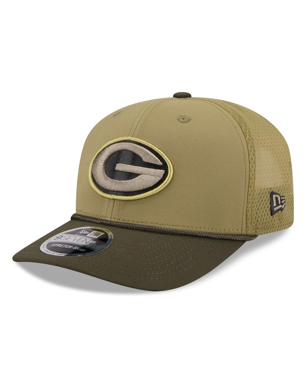 New Era Men's Green Green Bay Packers 2025 Salute To Service 9seventy Adjustable Hat In Multi