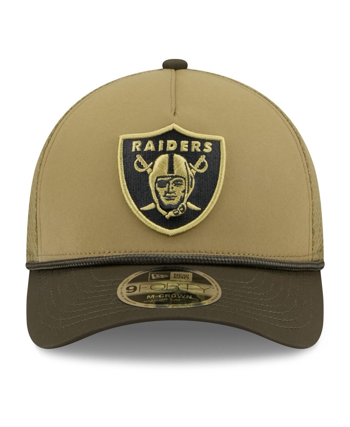 New Era Men's Green Las Vegas Raiders 2025 Salute To Service 9forty A-frame M-crown Adjustable Hat In Multi