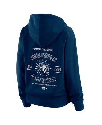 Women's Navy Minnesota Timberwolves Full-Zip Raglan Hoodie