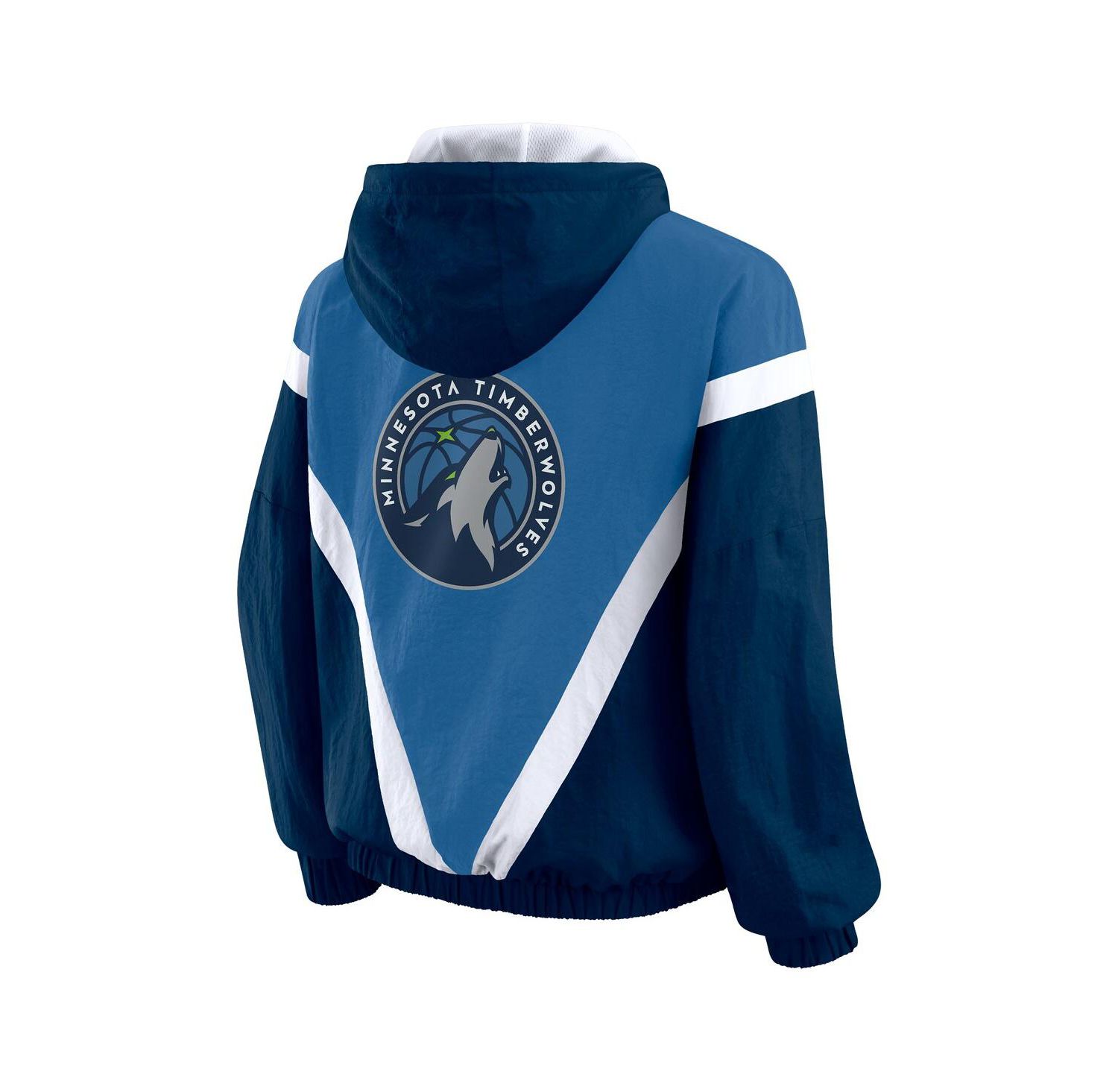 Women's Blue/Navy Minnesota Timberwolves Color-Block Full-Zip Windbreaker Jacket