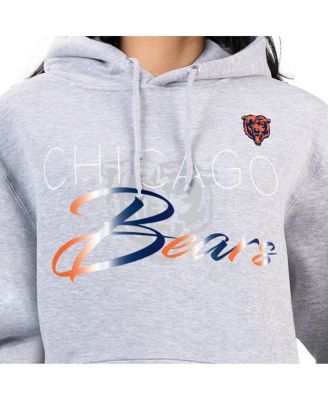 Women's Gray Chicago Bears Shadow Logo Fleece Pullover Hoodie
