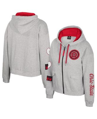 Colosseum - Women's Gray Ohio State Buckeyes Alfie Full-Zip Hoodie Jacket